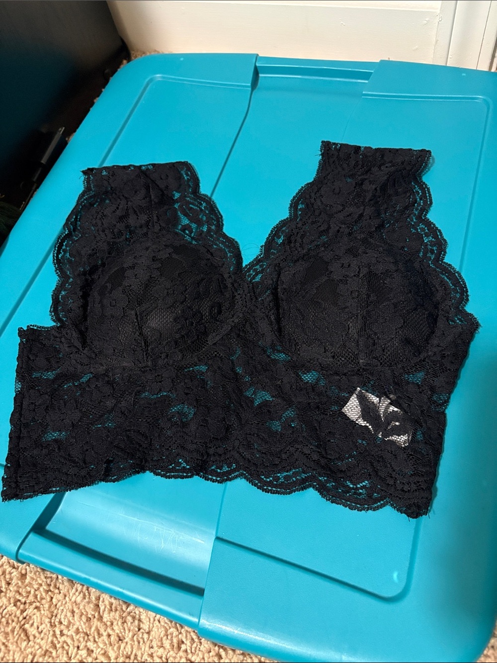 Black Lace Longline Bralette - Women Intimates & Sleepwear